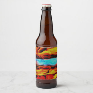 Etiqueta Para Botella De Cerveza Resumen De Por Acrílico De Elementos Calientes Y F