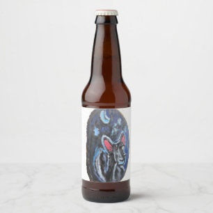Etiqueta Para Botella De Cerveza retrato del lobo