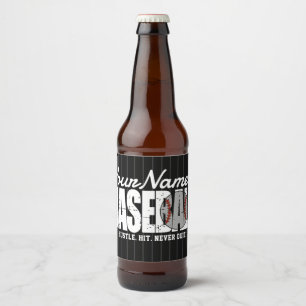 Etiqueta Para Botella De Cerveza Retro Béisbol ADD NOMBRE Pinstripe Team Player