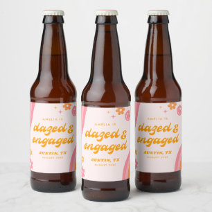 Etiqueta Para Botella De Cerveza Rosa atónita y Naranja comprometido