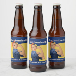 Etiqueta Para Botella De Cerveza Rosie the Riveter