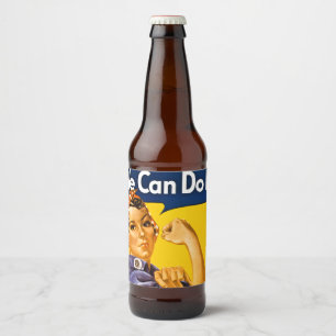 Etiqueta Para Botella De Cerveza Rosie the Riveter We Can Do It Vintage