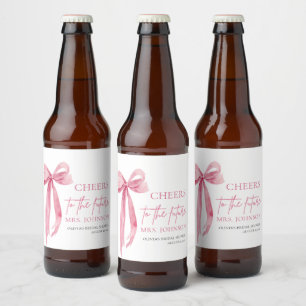 Etiqueta Para Botella De Cerveza Rubor Rosa Saluda A La Futura Ducha De Novias