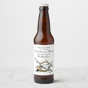 Etiqueta Para Botella De Cerveza Salto de caballo ecuestre preppy a través del colo