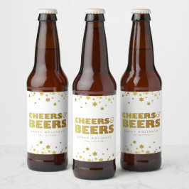 Etiqueta Para Botella De Cerveza Salud y cerveza | Navidades divertidos blanco y or