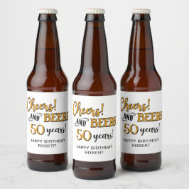 Etiqueta Para Botella De Cerveza Saludos a las cervezas 50 cumpleaños
