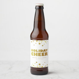 Etiqueta Para Botella De Cerveza Saludos feriados | Navidades divertidos blanco y o