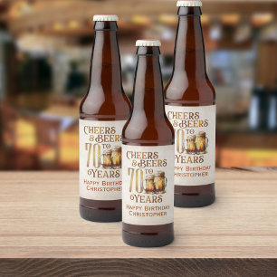 Etiqueta Para Botella De Cerveza Saludos y cervezas 70 cumpleaños