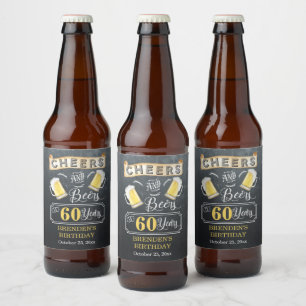 Etiqueta Para Botella De Cerveza Saludos y cervezas para fiesta de cumpleaños de 6
