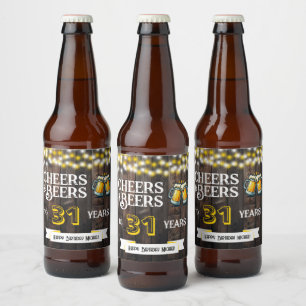 Etiqueta Para Botella De Cerveza Saludos y Cervezas por 31 Años de Cumpleaños Rústi