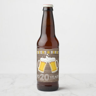 Etiqueta Para Botella De Cerveza Saludos y cervezas rústicos a 20 años