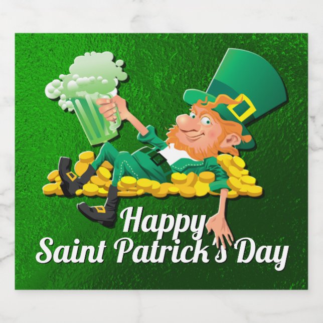 Etiqueta Para Botella De Cerveza San Patricio (Etiqueta única)