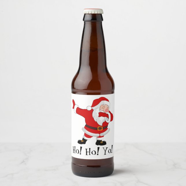 Etiqueta Para Botella De Cerveza Santa Claus Dabbing personalize (Anverso)