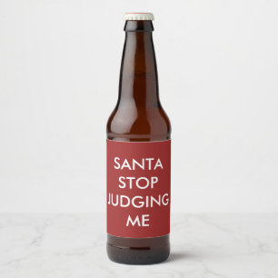 Etiqueta Para Botella De Cerveza SANTA DEJA DE JUZGARME Etiqueta De Cerveza Roja