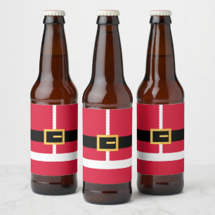 Etiqueta Para Botella De Cerveza Santa navideño minimalista