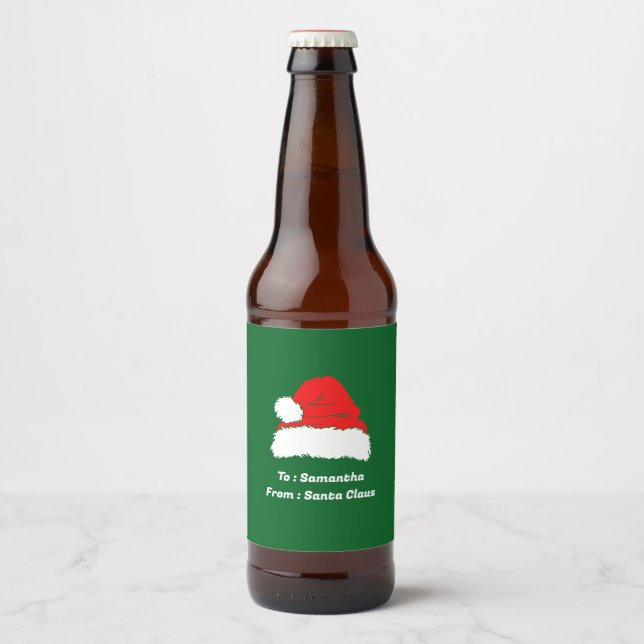 Etiqueta Para Botella De Cerveza Sencilla Feliz Navidad (Anverso)
