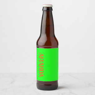 Etiqueta Para Botella De Cerveza Sencilla y moderna Lime Verde y Naranja - Personal