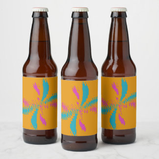 Etiqueta Para Botella De Cerveza Sencillo Abstracto Patrón de desordenado de vuelo 
