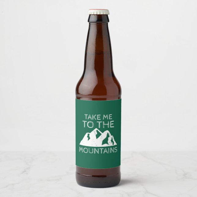Etiqueta Para Botella De Cerveza Senderismo - Llévame a las montañas (Anverso)