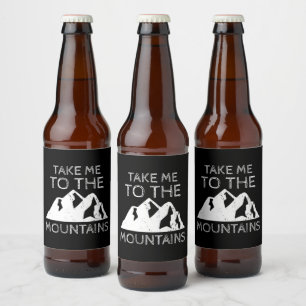 Etiqueta Para Botella De Cerveza Senderismo - Llévame a las montañas Senderismo Div