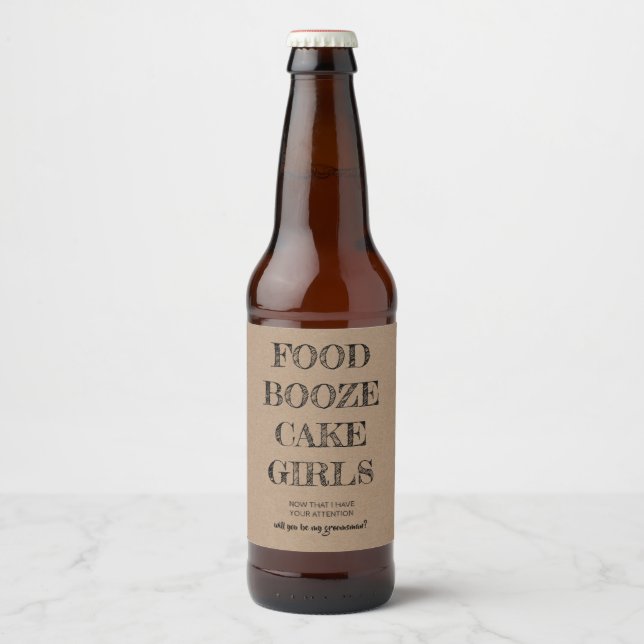 Etiqueta Para Botella De Cerveza ¿Serás mi Groomsman YA divertido? (Anverso)