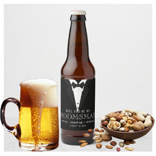 Etiqueta Para Botella De Cerveza ¿Serás Mi Padrino?