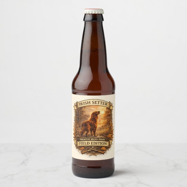 Etiqueta Para Botella De Cerveza Setter Irlandés (Anverso)