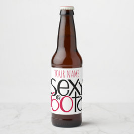 Etiqueta Para Botella De Cerveza Sexy con 60 frascos de cerveza roja
