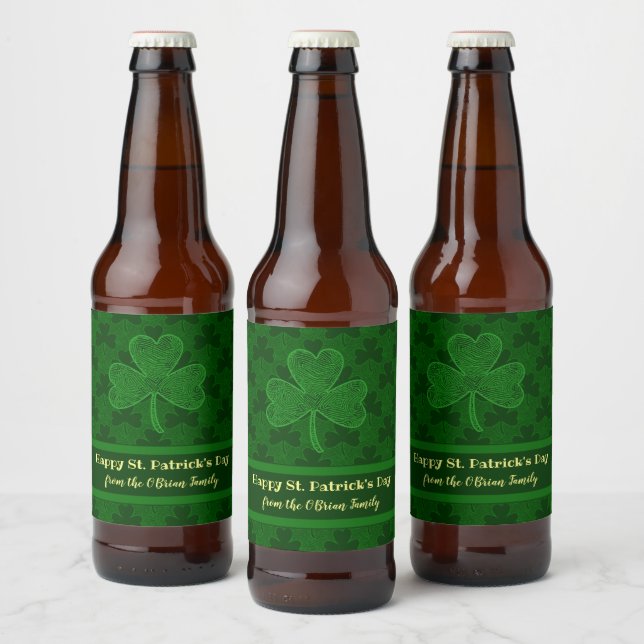 Etiqueta Para Botella De Cerveza Shamrock (Botellas)