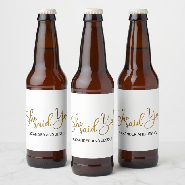 Etiqueta Para Botella De Cerveza She Said Yes (Botellas)