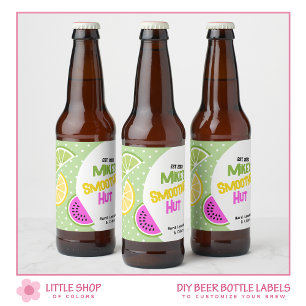 Etiqueta Para Botella De Cerveza Sidra dura de frutas tropicales y limonada