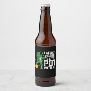 Etiqueta Para Botella De Cerveza Siempre llevo una pequeña olla conmigo, St Patrick