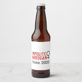 Etiqueta Para Botella De Cerveza Símbolo femenino "Impolite Arrogant" 2 línea 2020