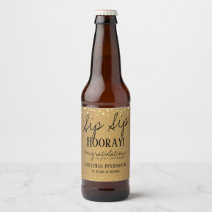 Etiqueta Para Botella De Cerveza Sip Sip Hooray Felicitaciones Laboratorio de Vino 