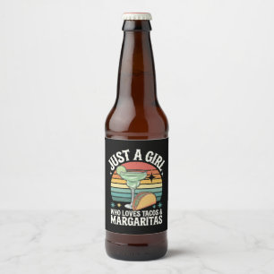Etiqueta Para Botella De Cerveza Solo Una Chica Que Ama Los Tacos Y La Margarita Me