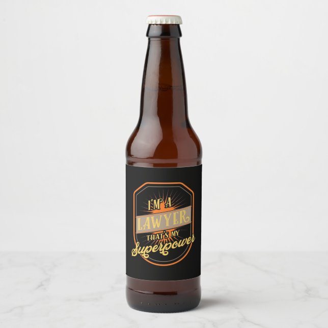 Etiqueta Para Botella De Cerveza Soy Abogado (Anverso)