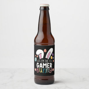 Etiqueta Para Botella De Cerveza Soy el juego de pascua de gamer Bunny