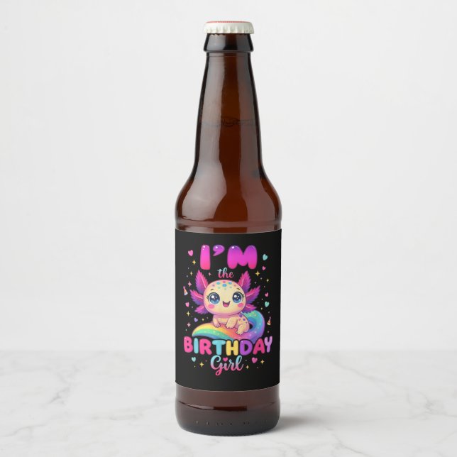 Etiqueta Para Botella De Cerveza Soy La Axolote Cumpleañera (Anverso)