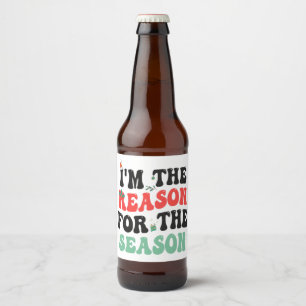 Etiqueta Para Botella De Cerveza Soy la razón del regalo de los Navidades graciosos