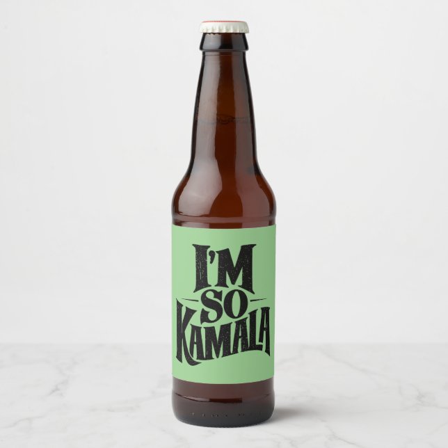 Etiqueta Para Botella De Cerveza Soy tan Kamala Brat Green Meme (Anverso)