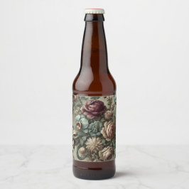 Etiqueta Para Botella De Cerveza Spellhound - Cojín decorativo barroco floral gótic