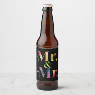 Etiqueta Para Botella De Cerveza Sr. & Sr. Fiesta de Soltero Gay Matrimonio Gay 
