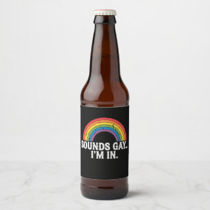 Etiqueta Para Botella De Cerveza Suena gay estoy en Rainbow LGBTQ Vintage Retro