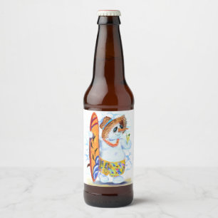 Etiqueta Para Botella De Cerveza Surfista veraniego bebe botellas