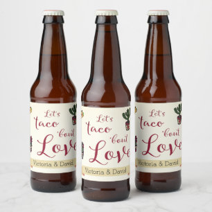 Etiqueta Para Botella De Cerveza Taco 'acerca de amor Fiesta Temática Ducha de Pare