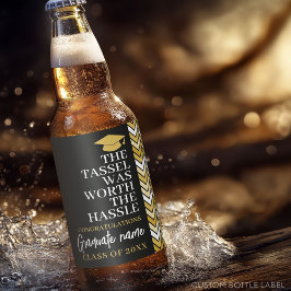 Etiqueta Para Botella De Cerveza Tassel valía la pena la dificultad - graduación mo