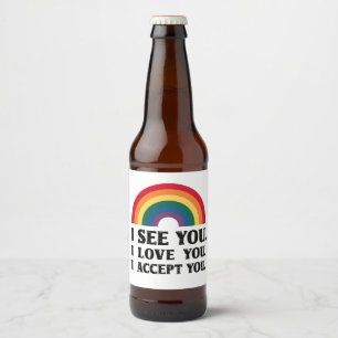 Etiqueta Para Botella De Cerveza Te Veo Que Te Amo Te Acepto LGBTQ