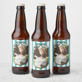 Etiqueta Para Botella De Cerveza Teal Green Graduation