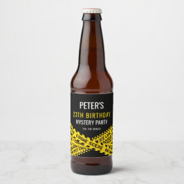 Etiqueta Para Botella De Cerveza Tema de la fiesta de cumpleaños misterioso y asesi