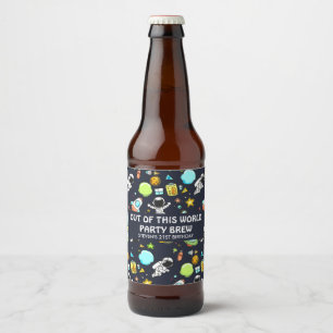 Etiqueta Para Botella De Cerveza Tema del espacio ultraterrestre en Guay - Astronau